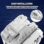 ALSEYE W700 Pro CPU Cooler Dual-Tower 290W TDP PWM 7 Heat Pipes Copper Bottom Air Cooler ARGB Voice-Activated Synchronized Rhythm Light Cover Koala Fans LGA1700/1200/2011/2066 AM5/AM4 (White) - Image 3