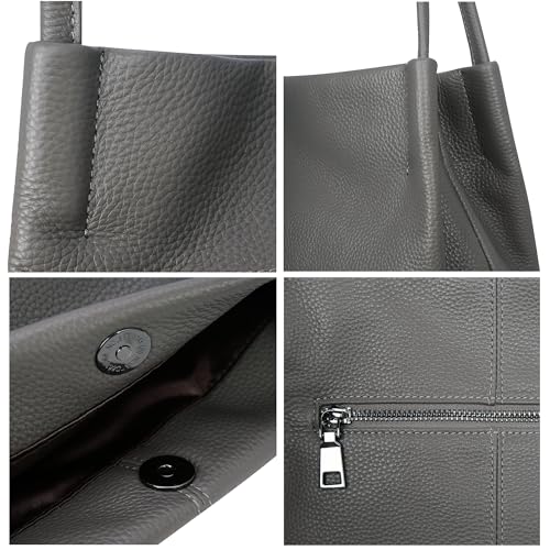 Image of Iswee Soft Leather Tote Bucket Bag Hobo Shoulder Purse and Handbags Women | Large Size Roomy Pocketbooks Ladies Bag Everyday Bag Casual Work Travel Designer Hand Bag