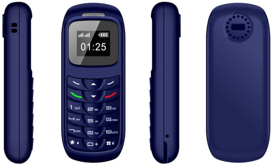 Smallest Mini Mobile Phone GSM Unlocked BM70 Bluetooth Dialer Phone (Blue)