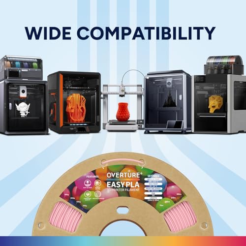 Image of OVERTURE Easy PLA 1.75mm 3D Printer Filament, 1kg PLA Cardboard Spool (2.2lbs), Dimensional Accuracy + /- 0.02mm, Fit Most FDM Printer (Easy Pink)