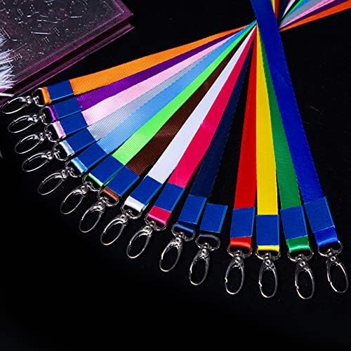 GOOHOME 15 Pcs Office Lanyard Lanyards for Neck with Swivel Metal Clip Mixed Colours Neck Lanyard Strap for ID Card Holder Phone Keys Whistles Phone Badge Holder (Colorful)