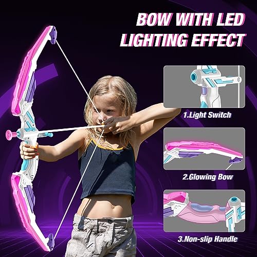 Hyes 988-672A1 Bow And Arrow For Kids, Led Light Up Archery Set thumb #2