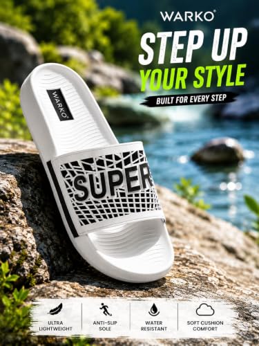 Image of WARKO Slippers For Men | Stylish Chappal For Boys | Soft Cushioned EVA Slides Slipper | Casual FlipFlop Daily Wear Footwear | Indoor Outdoor Use