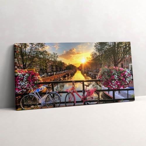 Peinture sur toile Amsterdam grand format pour habiller un mur vide