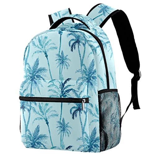 Sac à dos de voyage avec porte-bouteille bleu palmier grand compartiment loisirs