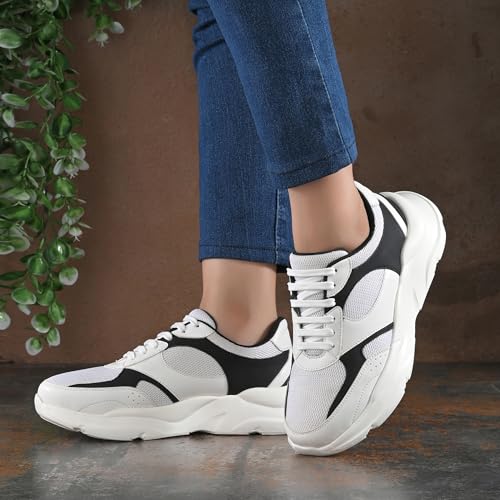 Image of Centrino Women Chunky Sneaker | Cushioned Insole for Comfort | Stylish Lace-Up Design | Perfect for Casual Shoe for Girls (A6855)