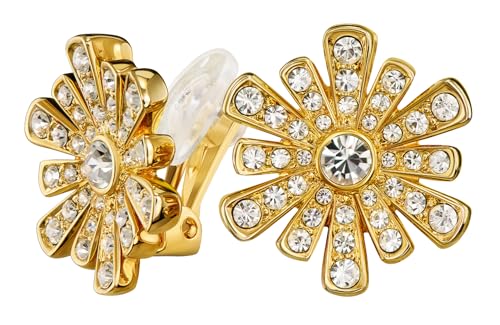Boucles d'oreilles à clip fleur en cristaux Traveller : l'éclat de la haute fantaisie