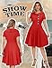 Wedtrend Women's 1950s Vintage Audrey Hepburn Style Cocktail Swing Dresses WTP20007RedM