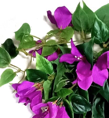 Image of Nutts Artificial Bougainvillea Silk Vines Creepers Hanging Flower Garland for Wedding & Home Decoration, Flower Garland (1, Purple)