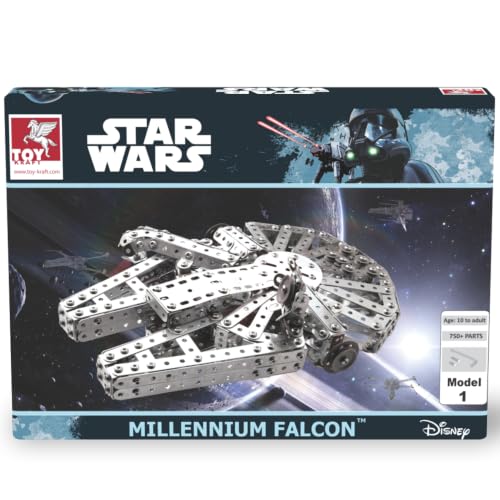 Image of TOYKRAFTT M'Tek Star Wars Millennium Falcon Metal Construction Set Toys for Boys 10 to 14 Years Spacecraft Building Blocks STEM Educational Engineering Kit Birthday Gift
