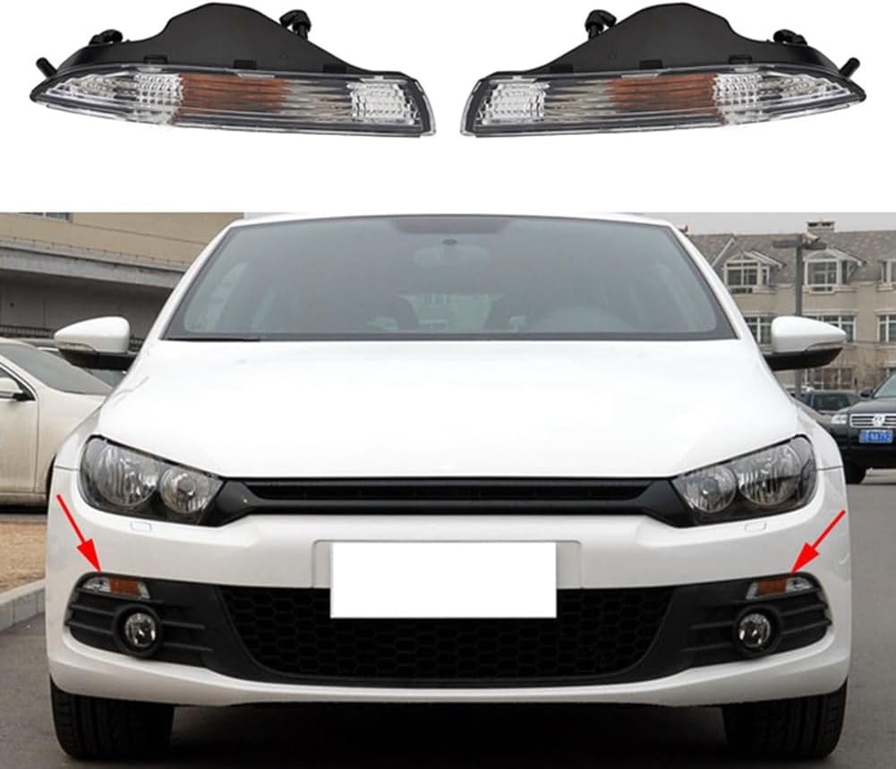 Rearview Mirror Turn Flash Lamp Car Front Bumper Corner Turn Signal Sequential Lights Indicator Lamp Without Bulbs For Vw For Scirocco For 2008-2014