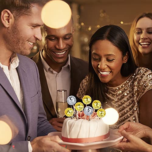 20 Pieces Disco Ball Cupcake Toppers Mini Disco Balls Happy Birthday Cake Topper 1970S Disco Ball Cake Decorations For Disco Theme Party 70S Theme Party Favor (10 Gold+10 Silver) #TOP7