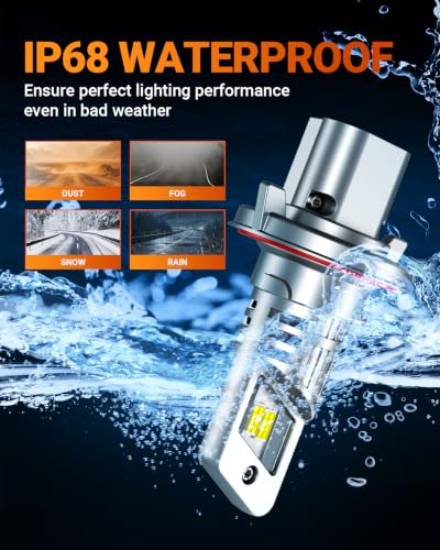 Image of SEALIGHT 9008 /H13 Bulbs, 800% Brightness 40000LM Super Brighter, 1:1 Size Fog Lights, 6500K Cool White, 60000Hrs Long Service Life with Cooling Fan, 3MIN Play and Plug, Pack of 2