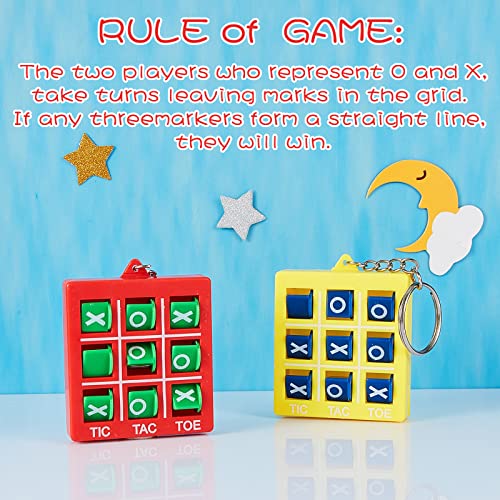 image for Hicarer Tic Tac Toe Keychain for Kids Ages 8-12 Party Favors Plastic K