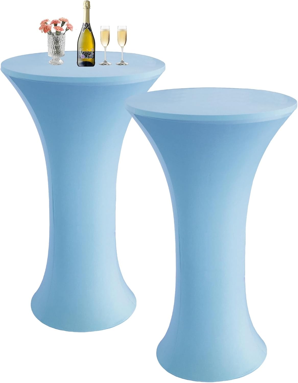 Cocktail Spandex Round Tablecloth, 2 Pack 24"x43" Highboy