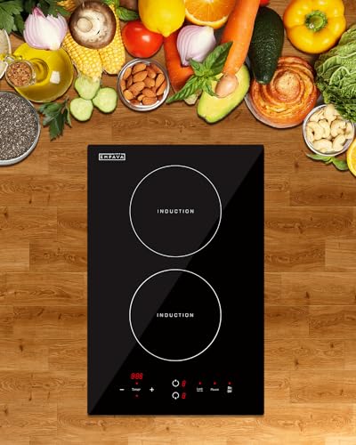 Empava 24 Inch Electric Stove Induction Cooktop with 4 Power Boost Burners Smooth Surface Vitro Ceramic Glass in Black 240V