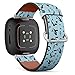 CJBROES Replacement Leather Watch Band, Compatible with Fitbit Versa 3 and Fitbit Sense of Wristband Bracelet Accessory - Mermaid-Silhouettes
