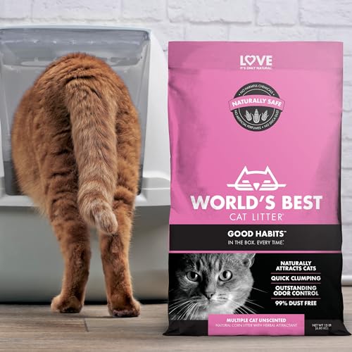 World'S Best Cat Litter 10208 Good Habits Cat Attract Litter | Natural Plant-Based Attractant | Multicat Flushable Corn Litter thumb #9