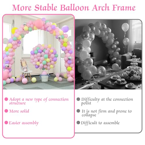 Balloon Arch Kit, Adjustable 10FT Wide & 8FT Tall Balloon Arch Stand Kit with Water Fillable Bases, Garden Arbors Plant Support Stand with 40pcs Balloon Clips for Wedding, Graduation, Holiday Party - Image 8