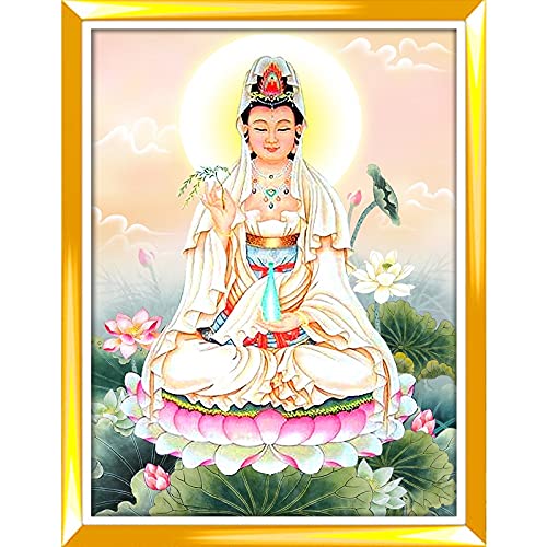 Kit broderie diamant Bouddha 50x120 cm grande taille mosaïque 5D