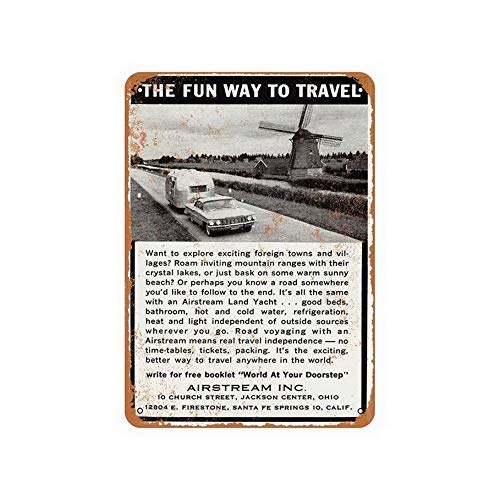 Biopracess Airstream Land Yacht Retro Wall Decoration metal sign 8x12 inches