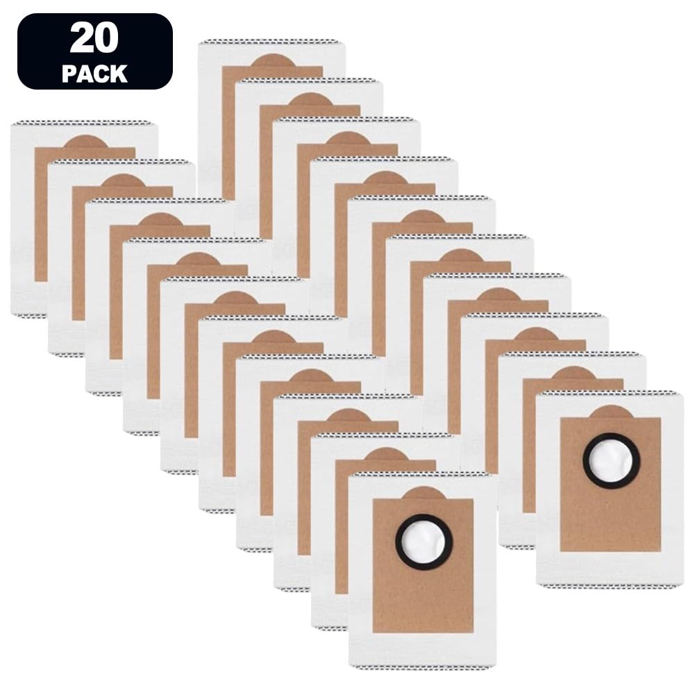 FABULETTA Lot de 4/10/20 sacs de rechange jetables de grande capacité pour robot aspirateur Lefant M3 Max - Accessoires de nettoyage