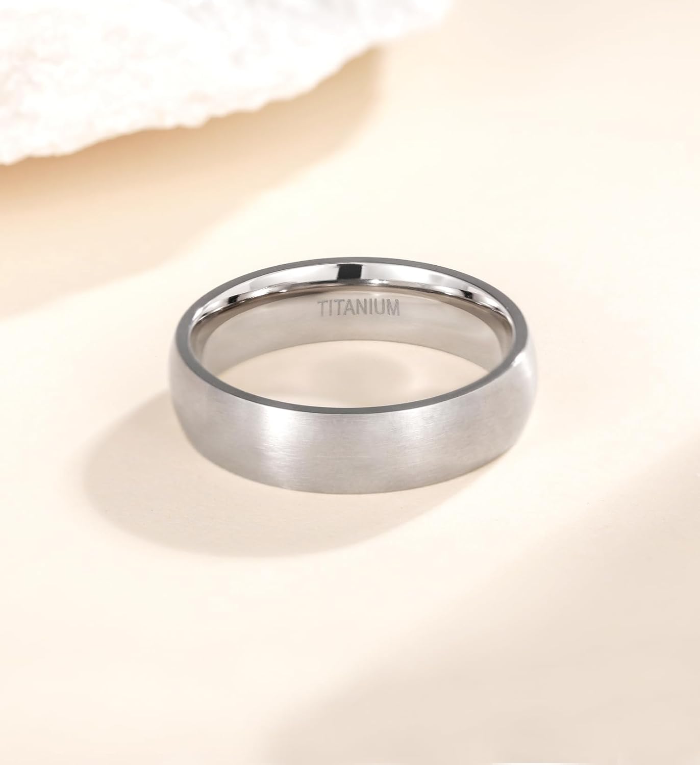 TIGRADE 4mm 6mm 8mm Titanium Ring Brushed Dome Silver Wedding Band Comfort Fit Size 4-14.5 - Image 2