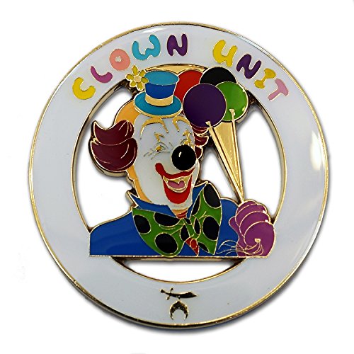 Image of Shriner Clown Unit Balloons Round Masonic Auto Emblem - [Gold & White][3'' Diameter]