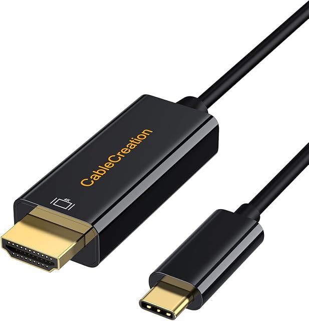 CableCreation 1.8M USB C to HDMI Cable, 6ft USB 3.1 Type C to HDMI 4K,Thunderbolt 3/4 Compatible with Galaxy S22 /S20, MacBook Pro/Air 2020, iPad Pro 2021/2020, Surface Book 2, XPS 15,Black