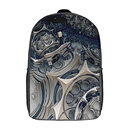 Sac à dos scolaire 17 pouces imprimé 3D Fractal pour l'école des garçons et filles