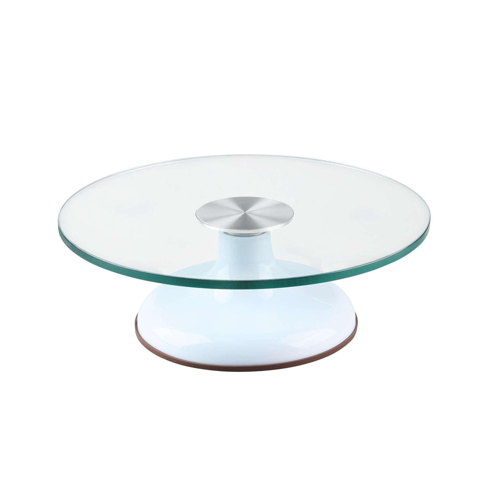 Plateau Tournant En Verre pour GâTeaux De 30 Cm, Support Rotatif pour GâTeaux, Rotation Fluide à 360 DegréS, Facile à Nettoyer(White)