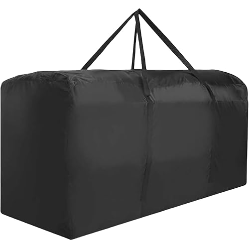 K-Musculo Outdoor Cushion Storage Bag, Waterproof Upgrade 420D Oxford Cloth with Handles Protective Zipper,Patio Cushion Storage Bag (Black 68" x 30" x 20")