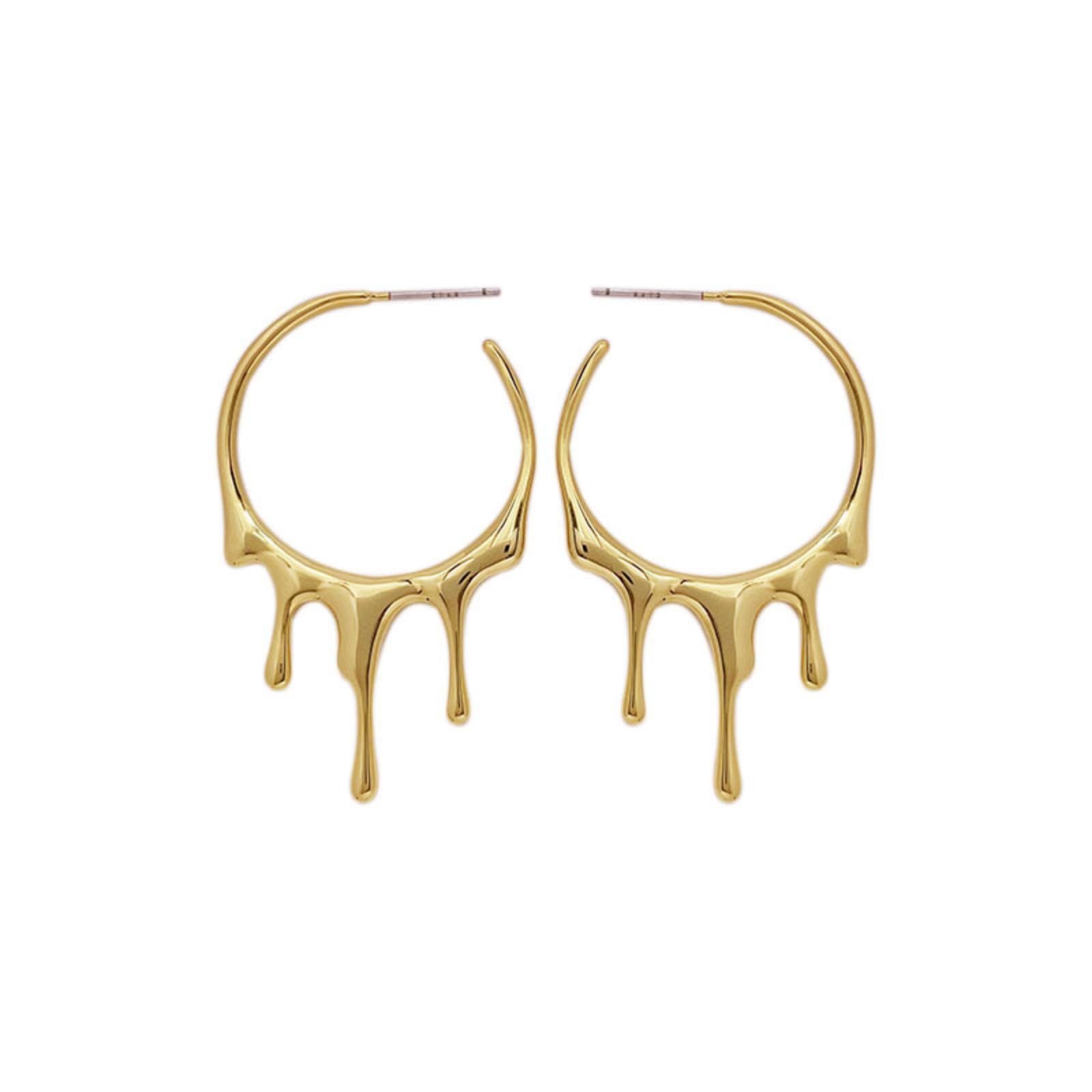 Chunky Tapered Dangle Earrings Drip Hoop Earrings for Women,Trendy Waterdrop Earrings Minimalist Earring Statement Jewelry Gifts