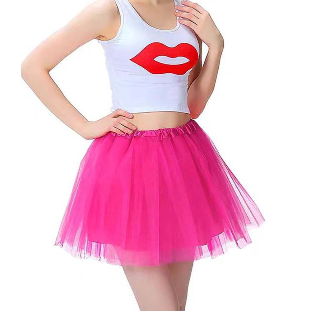 Jupe Tulle Paillettes Étoiles Femme - 3 Couches Tutu Rétro - Pour Fête Halloween Carnaval - Rose