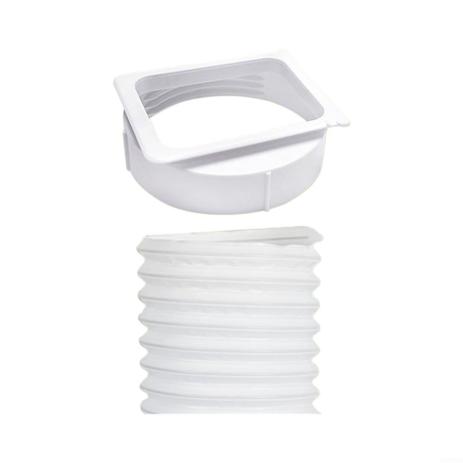 Klimaanlagen-Ablaufschlauch-Adapter für Midea Tragbare Klimaanlage, Verlängerungsschlauch aus PP/ABS mit Stahlspirale, Hitzebeständig bis 15 cm Durchmesser, Weiß(Kupplung + 300 cm Rohr)