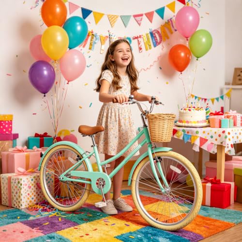 Image of Glaf 12 14 16 18 20 24 Inch Girls Bike for 2-15 Years Old Kids Bike Bicycle | with Training Wheels, Toddler Bike,Girls Cruiser Bicycle, with Adjustable Seat and Handlebar