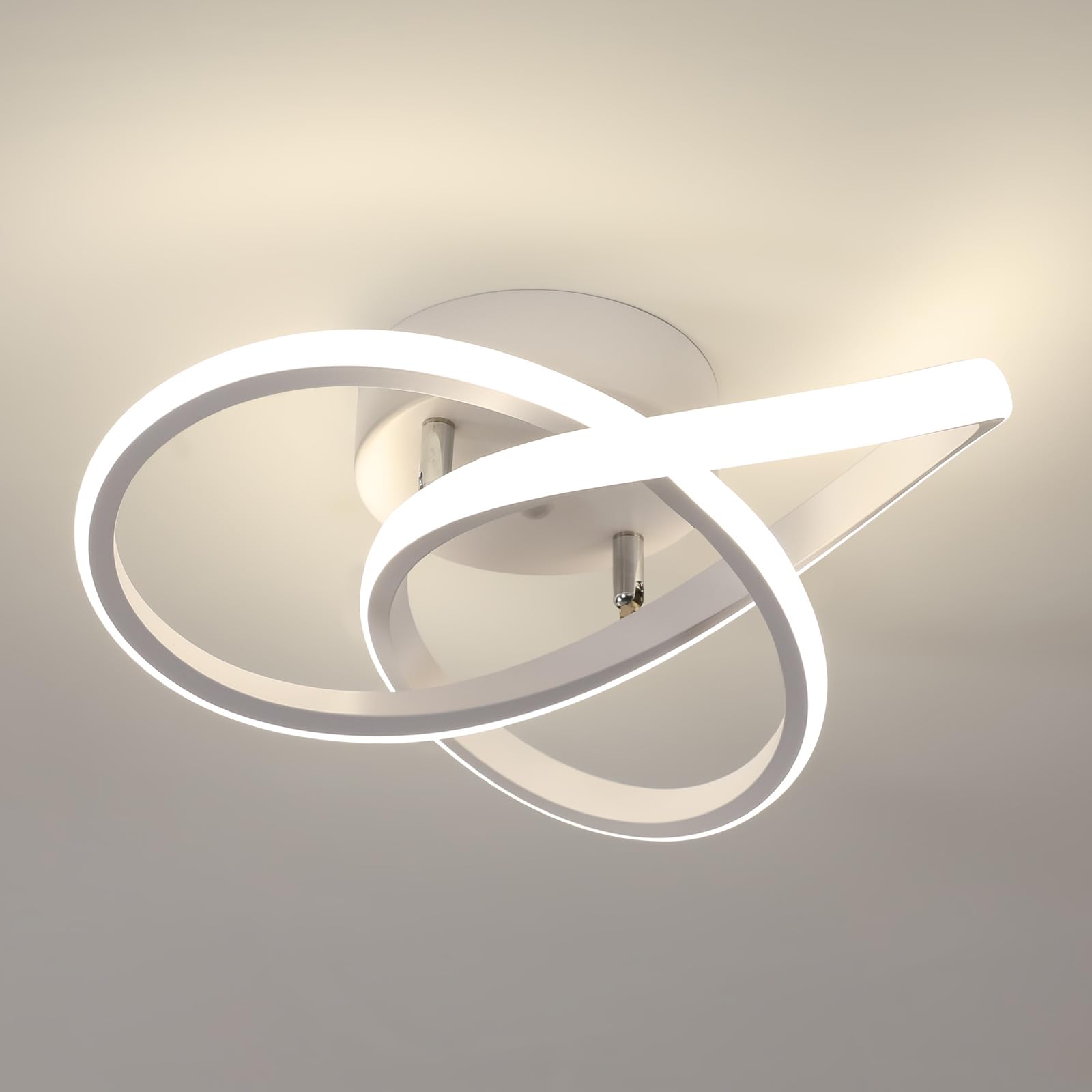 Comely Plafoniera LED Moderna, 30W 3375LM Lampada da Soffitto Creativo Forma di Fiore, Acrilico Illuminazione a Soffitto per Camera da letto Soggiorno Cucina, Bianco, Luce Naturale 4500K Dia 30cm