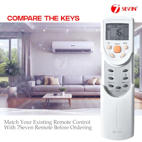 Image of 7SEVEN Compatible with Bluestar AC Remote Control Model 60 Suitable for 1 1.5 2 Ton Split & Window Air Conditioner - Match Key by Key Exactly with existing Bluestar AC Remote Function