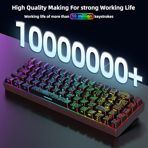 Image of Snpurdiri 65% Wired Gaming Keyboard, 68 Keys RGB Backlit Ultra-Compact Small Gaming Keyboard, for PC /Mac Gamer, Typist, Travel, Easy to Carry on Business Trip Black