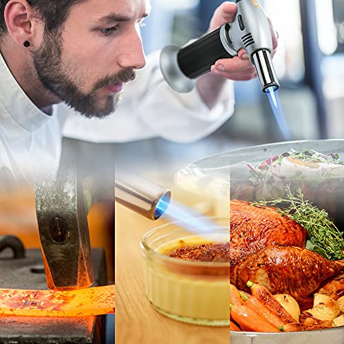 UNEEDE Flambierbrenner Küche Bunsenbrenner Butan Küchenbrenner mit Sicherheitsschloss Zum Kochen K?stliche Karamell… – Bild 8