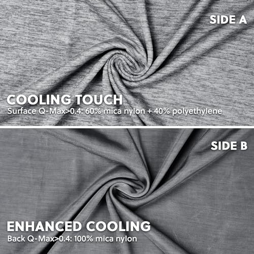 HOMFINE Cooling Pillowcases Standard Size - Double Side Q-Max 0.439 Cooling Fiber for Pillow Protector, Breathable Cold Pillow Cover for Hot Sleeper Night Sweat, Hidden Zipper, 2 Pack (20