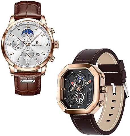 Weicam 2 Pcs Wholesale Watches Men Boy Casual Leather Strap Waterproof Analog Quzrtz Wrist Watch