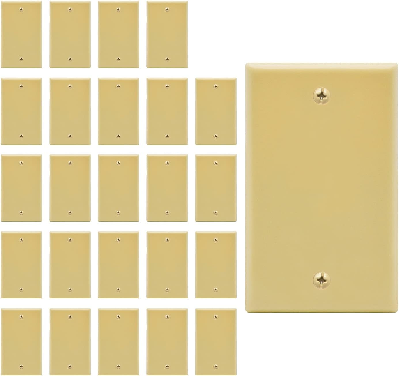 Blank Wall Plate with Smooth Face (25-Pack, Ivory)