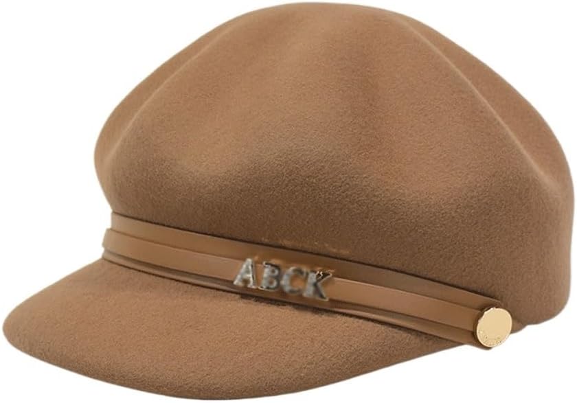 Autumn and Winter Letter Hat Women's Fashion Octagonal Warm Duck Tongue