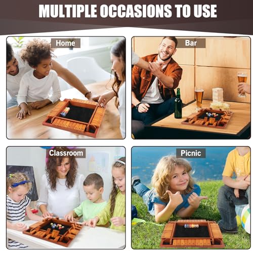 Shut The Box juego de mesa de madera para 4 jugadores miniatura 6