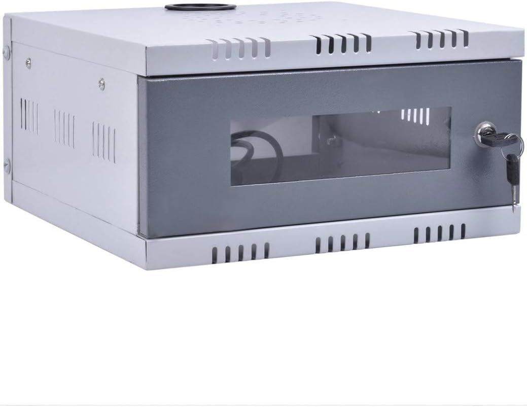 Planet CCTV/DVR Cabinet Box/Network Rack/NVR Server Rack/CCTV Camera Box with Lock/dvr Box for cctv/1U/Transparent Glass Door Cabinet - (30D x 30W x 15H) (Metal)