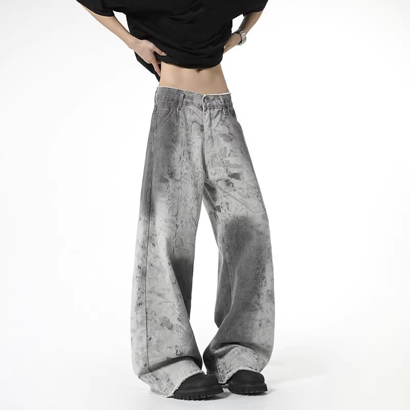 Men's American Plus Size Straight Wide Leg Denim Jeans3