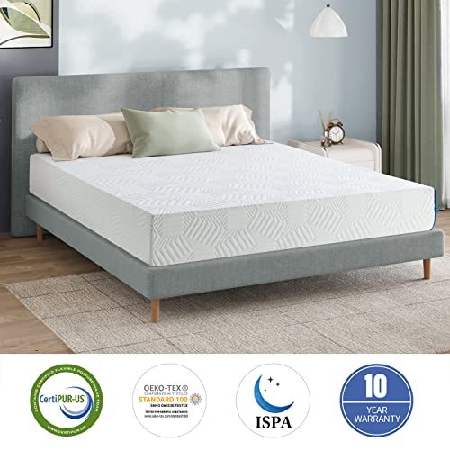 MUUEGM-Full-Size-Mattress-12-Inch-Cooling-Gel-Green-Tea-Memory-Foam-Mattress-in-A-BoxFull-Mattress-Medium-Firm-for-Pressure-RelievingRegulates-TemperatureMade-in-USACertipur-Us-Certified