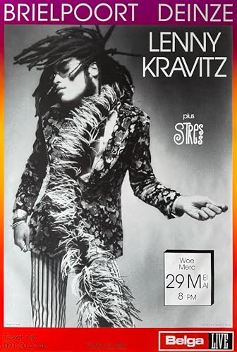 Affiche Lenny Kravitz Concert Belgique 1991 le cadeau idéal pour fan de rock