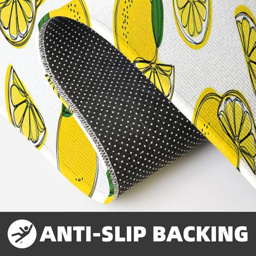 Tapetes de cocina EdWal con estampado de limones y acabado premium de alta resistencia 6